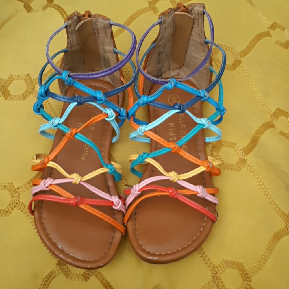 Falls Creek girls rainbow sandals size 8.